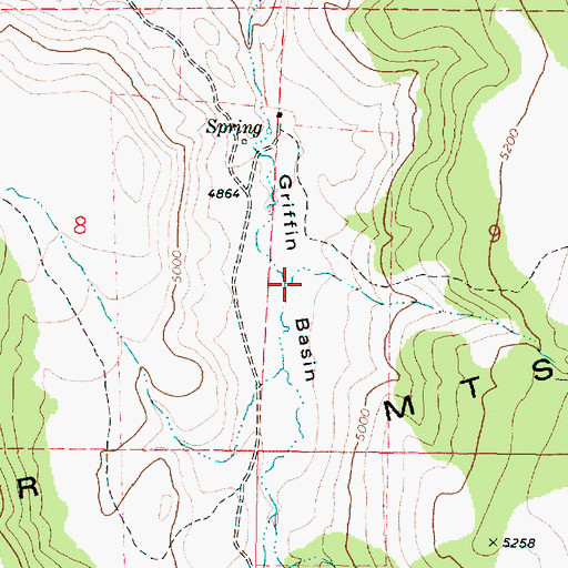Topographic Map of Griffin Basin, OR