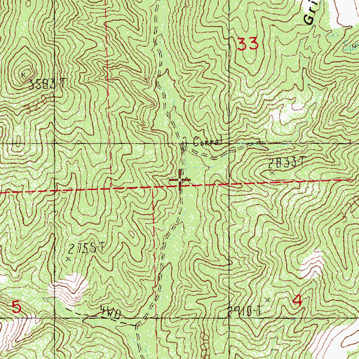 Topographic Map of Griffin Canyon, OR