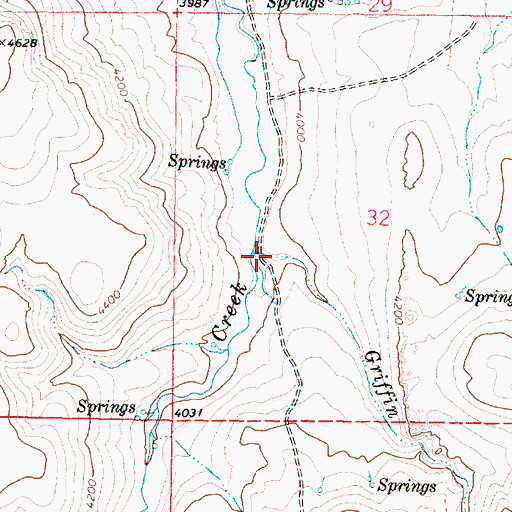 Topographic Map of Griffin Creek, OR