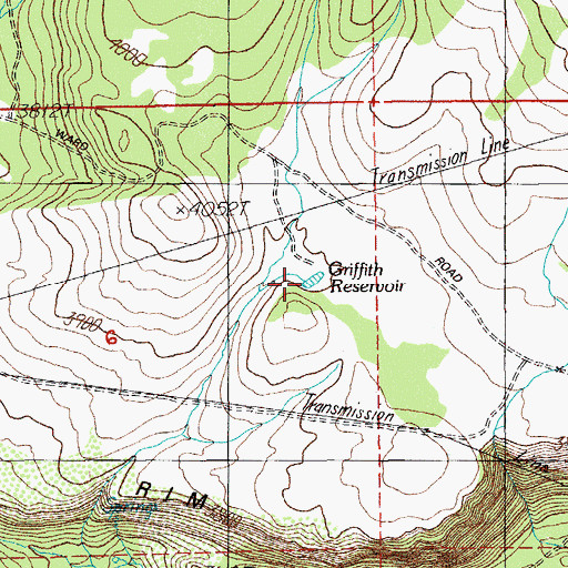 Topographic Map of Griffith Reservoir, OR