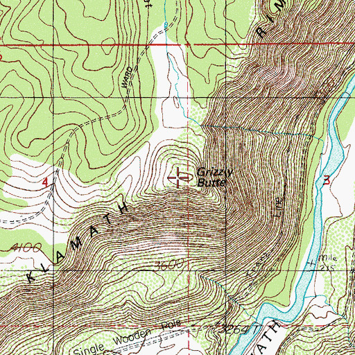 Topographic Map of Grizzly Butte, OR