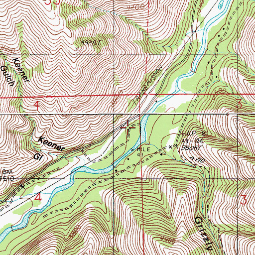 Topographic Map of Grizzly Creek, OR
