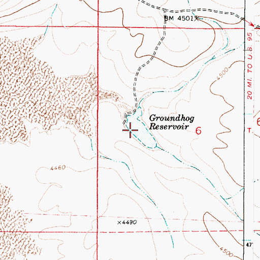 Topographic Map of Groundhog Reservoir, OR