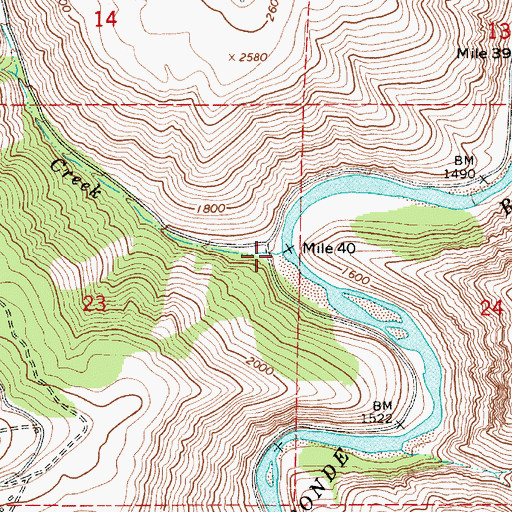 Topographic Map of Grouse Creek, OR