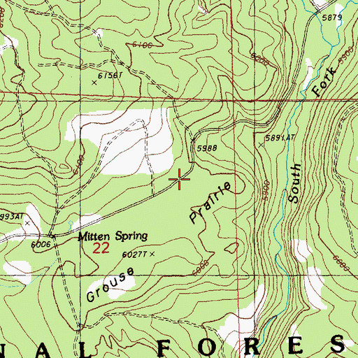 Topographic Map of Grouse Prairie, OR