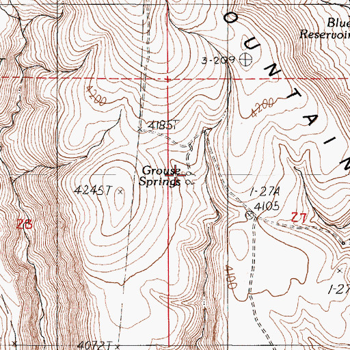 Topographic Map of Grouse Springs, OR