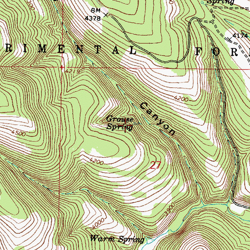 Topographic Map of Grouse Spring, OR