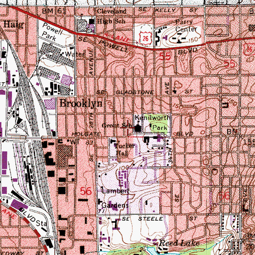 Topographic Map of Grout Elementary School, OR