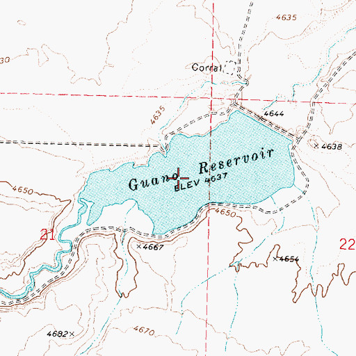 Topographic Map of Guano Reservoir, OR