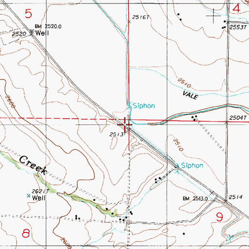 Topographic Map of Gum Creek, OR