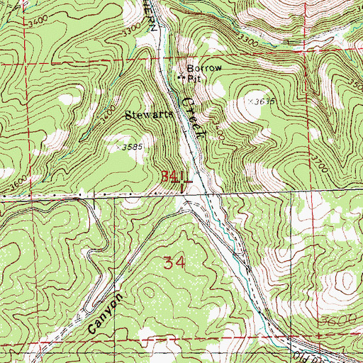 Topographic Map of Gun Club Canyon, OR