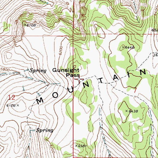 Topographic Map of Gunsight Pass, OR