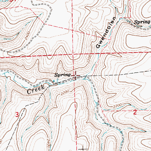 Topographic Map of Gwendolen Canyon, OR
