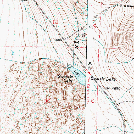 Topographic Map of H L Creek, OR