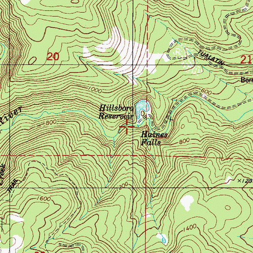 Topographic Map of Haines Falls, OR