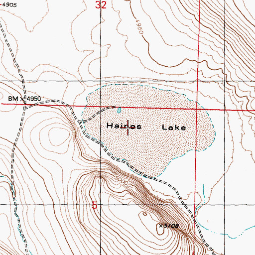Topographic Map of Haines Lake, OR