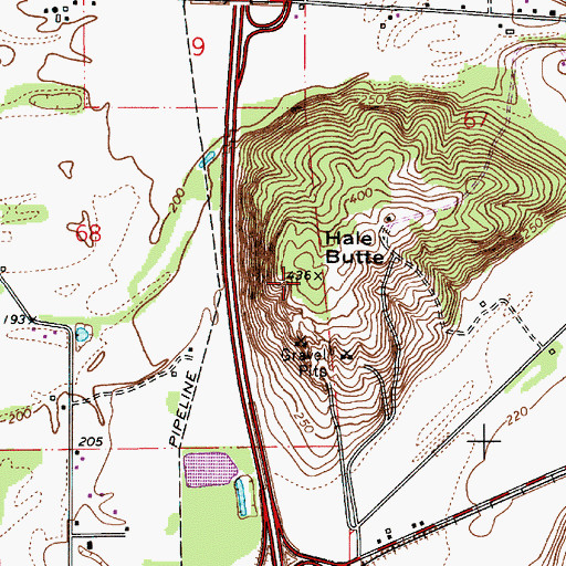 Topographic Map of Hale Butte, OR