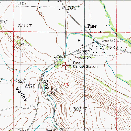 Topographic Map of Pine Ranger Station, OR