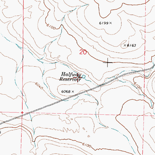 Topographic Map of Halfway Reservoir, OR