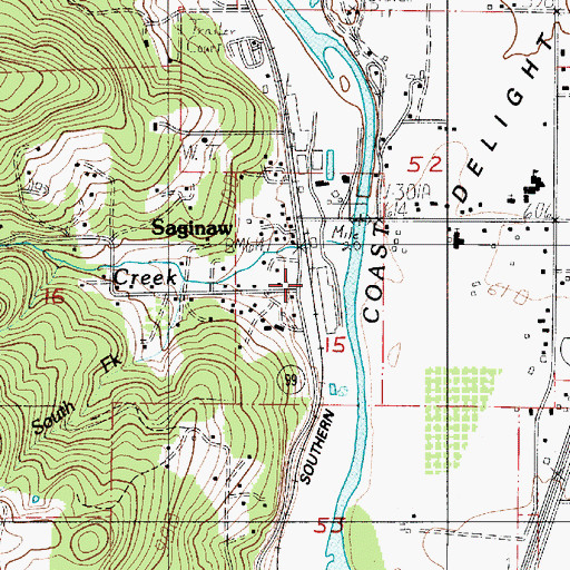Topographic Map of Hall Creek, OR