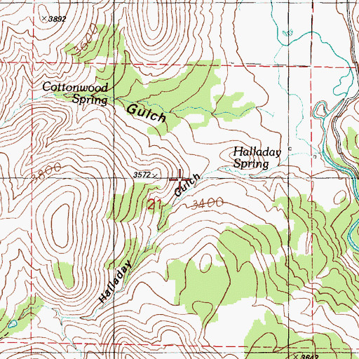 Topographic Map of Halladay Gulch, OR