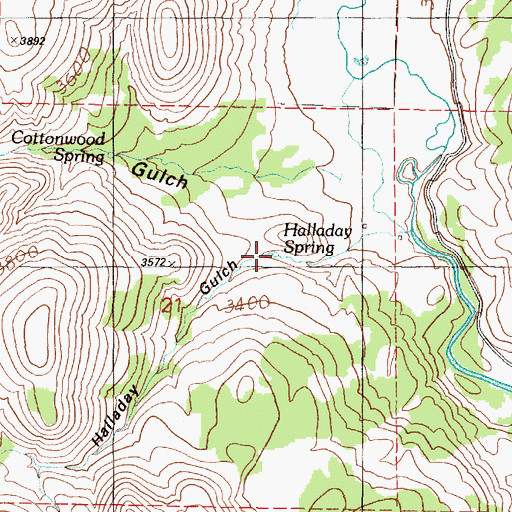 Topographic Map of Halladay Spring, OR