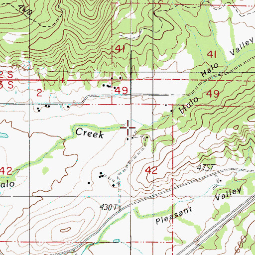 Topographic Map of Halo Valley, OR
