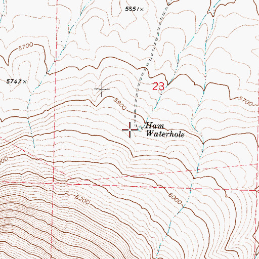 Topographic Map of Ham Waterhole, OR