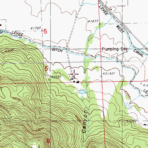 Topographic Map of Hamaker Canyon, OR