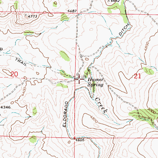 Topographic Map of Hamer Spring, OR