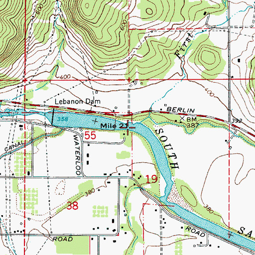 Topographic Map of Hamilton Creek, OR
