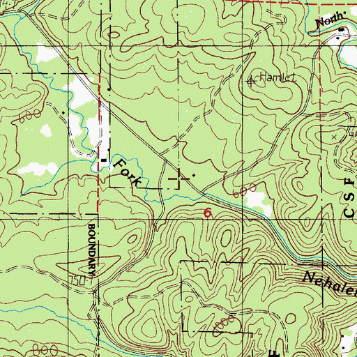 Topographic Map of Hamlet Grange, OR