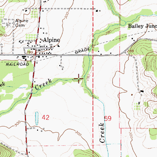 Topographic Map of Hammer Creek, OR
