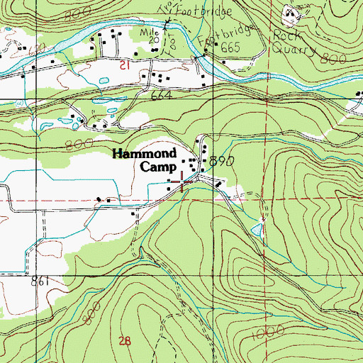 Topographic Map of Hammond Camp, OR