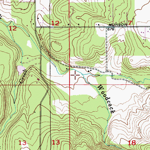 Topographic Map of Hancock Creek, OR