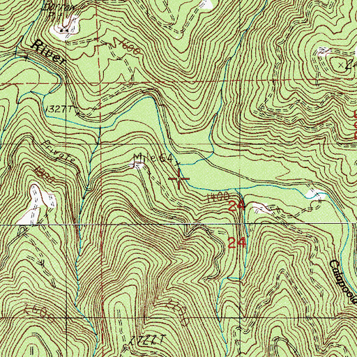 Topographic Map of Hands Creek, OR