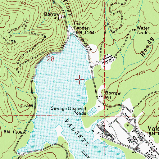 Topographic Map of Handy Creek, OR