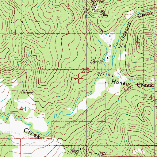 Topographic Map of Haney Creek, OR