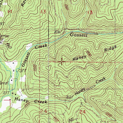 Topographic Map of Haney Ridge, OR