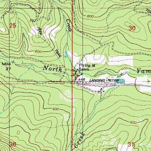 Topographic Map of Hanna Creek, OR
