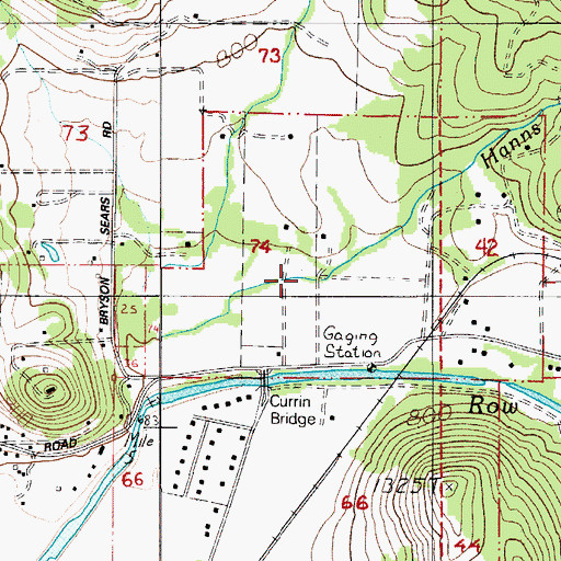 Topographic Map of Hanns Creek, OR