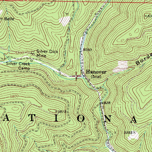 Topographic Map of Hanover (historical), OR
