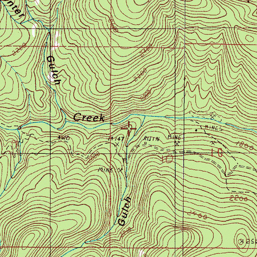Topographic Map of Hansen Gulch, OR