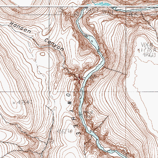 Topographic Map of Hanson Canyon, OR