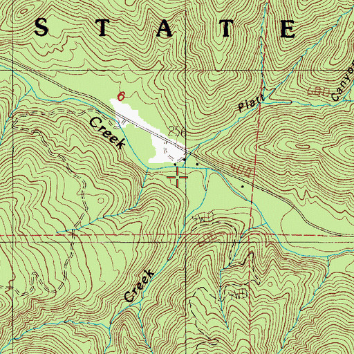 Topographic Map of Hanson Creek, OR