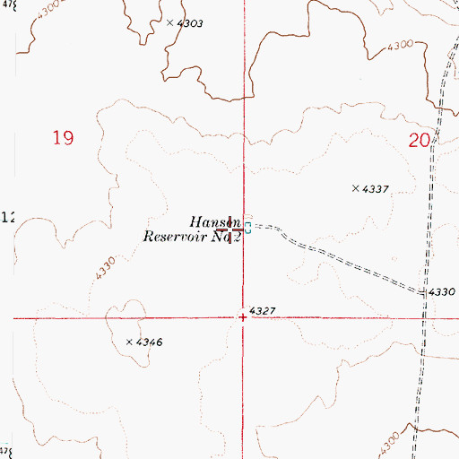 Topographic Map of Hanson Reservoir Number Two, OR
