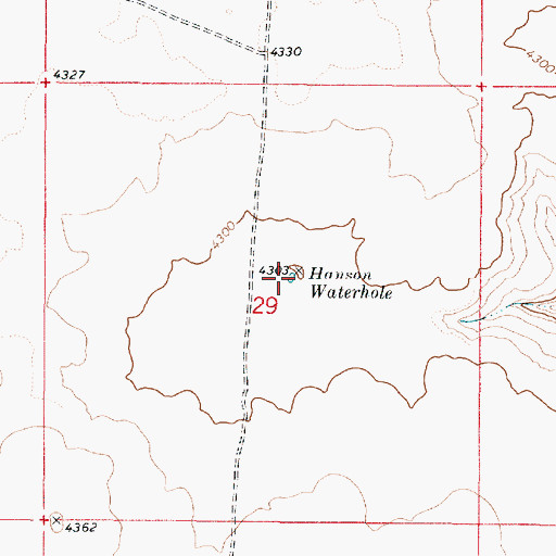 Topographic Map of Hanson Waterhole, OR