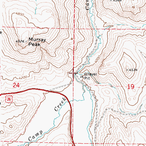 Topographic Map of Happy Camp Creek, OR