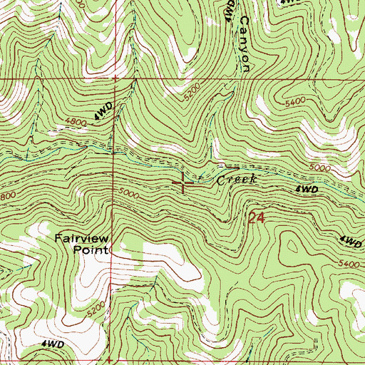 Topographic Map of Happy Canyon, OR
