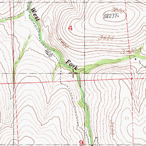 Topographic Map of Happy Jack Canyon, OR